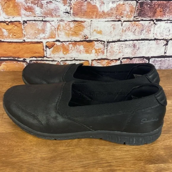 Skechers Women's Black BE-COOL Warmhearts Slip On Comfort Loafers Sz 10 - Picture 9 of 14